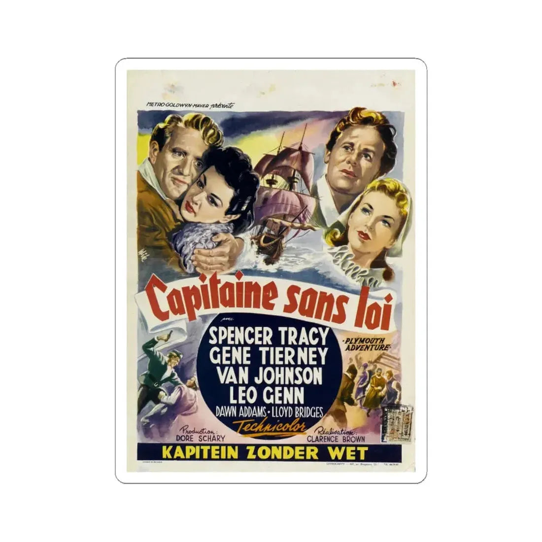 Plymouth Adventure 1952 v2 Movie Poster - STICKER Vinyl Kiss-Cut Decal 6 Inch White - The Sticker Space