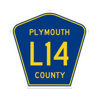 Plymouth County Route L14 IA (Iowa) (Road Sign) STICKER Vinyl Kiss-Cut Decal 2 Inch White - The Sticker Space
