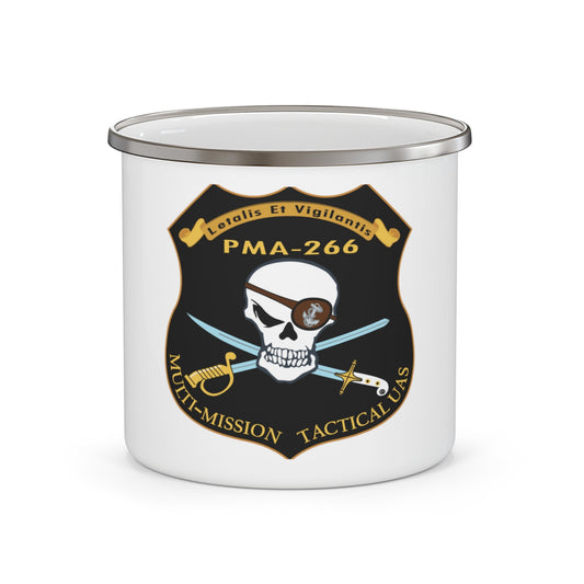 PMA 266 NAVAIR Multi Mission Tactical Unmanned Aerial Systems UAS (U.S. Navy) Enamel Mug 12oz-12oz-The Sticker Space