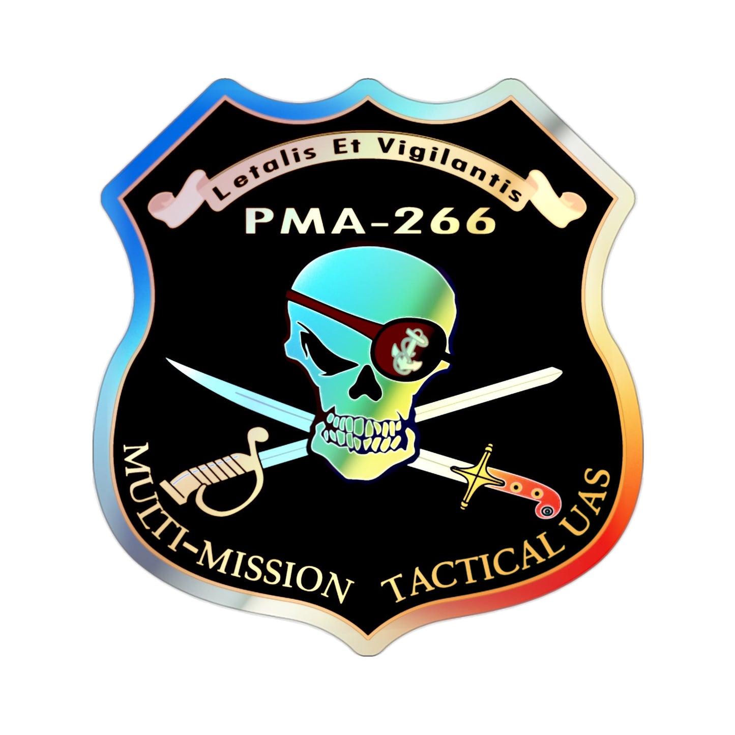 PMA 266 NAVAIR Multi Mission Tactical Unmanned Aerial Systems UAS (U.S. Navy) Holographic STICKER Die-Cut Vinyl Decal-2 Inch-The Sticker Space