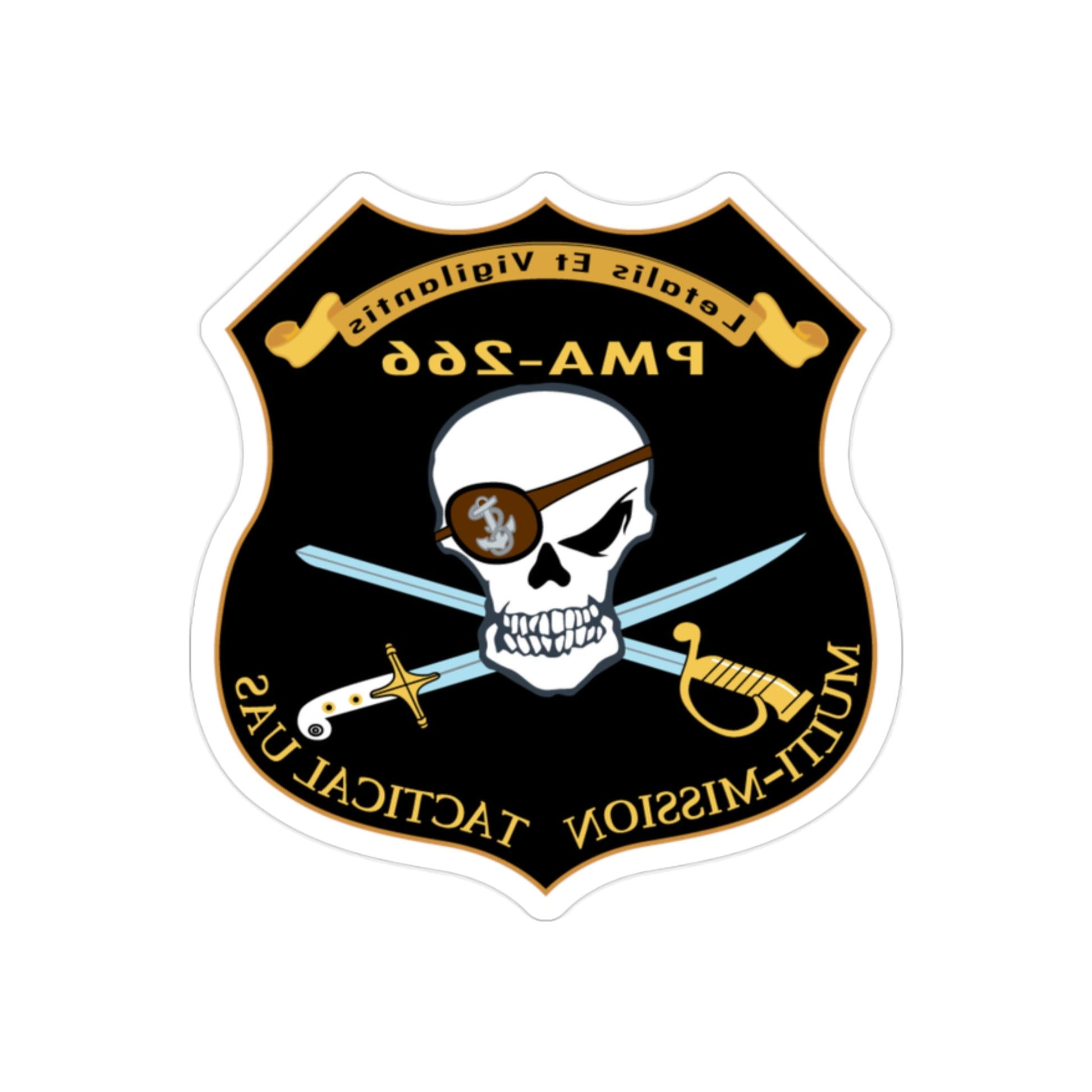 PMA 266 NAVAIR Multi Mission Tactical Unmanned Aerial Systems UAS (U.S. Navy) REVERSE PRINT Transparent STICKER-2" × 2"-The Sticker Space