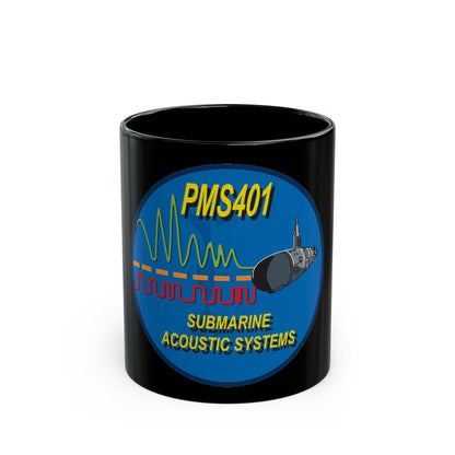 PMS401 Submarine Acoustic Systems (U.S. Navy) Black Coffee Mug-11oz-The Sticker Space