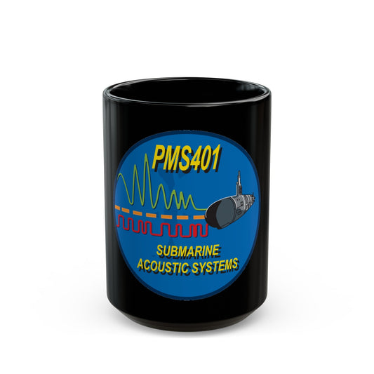 PMS401 Submarine Acoustic Systems (U.S. Navy) Black Coffee Mug-15oz-The Sticker Space