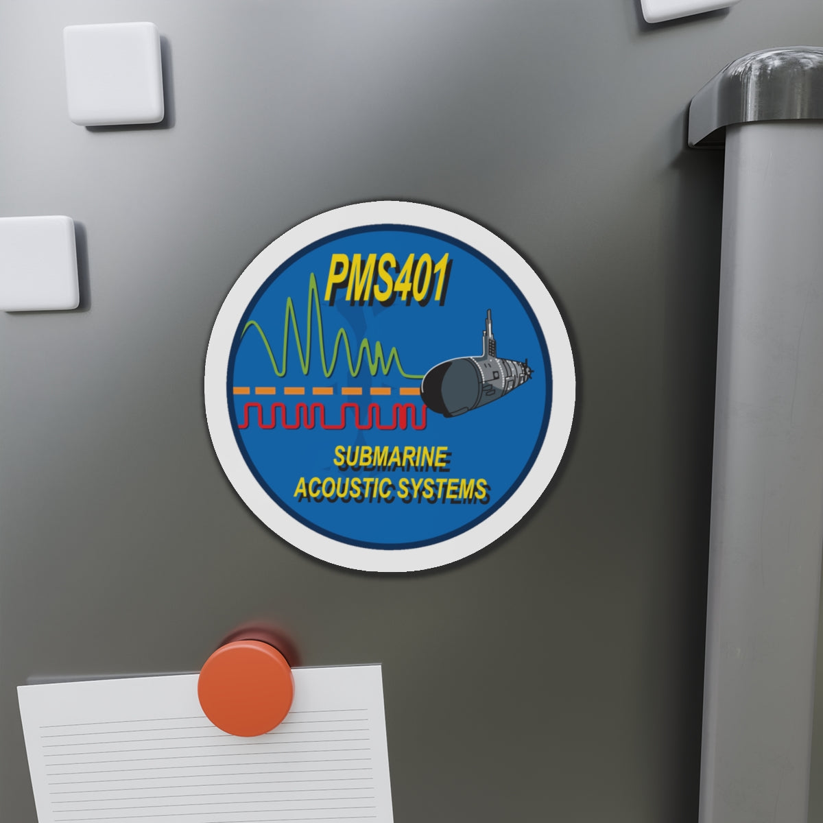 PMS401 Submarine Acoustic Systems (U.S. Navy) Die-Cut Magnet-The Sticker Space