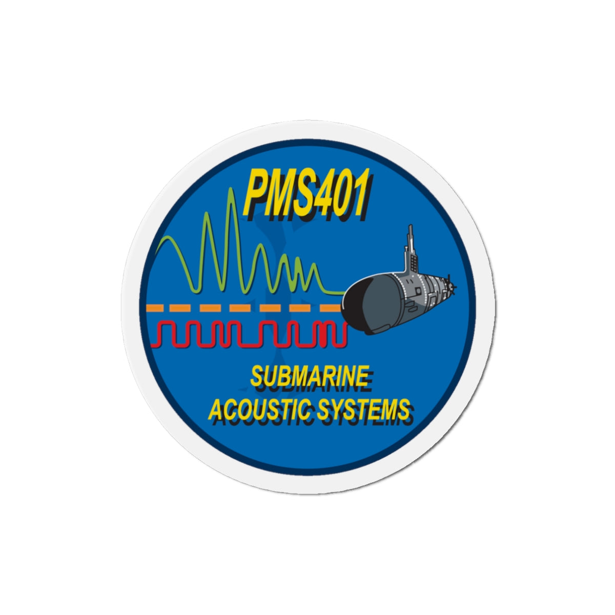 PMS401 Submarine Acoustic Systems (U.S. Navy) Die-Cut Magnet-3" x 3"-The Sticker Space