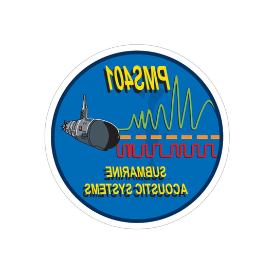 PMS401 Submarine Acoustic Systems (U.S. Navy) REVERSE PRINT Transparent STICKER-6 Inch-The Sticker Space