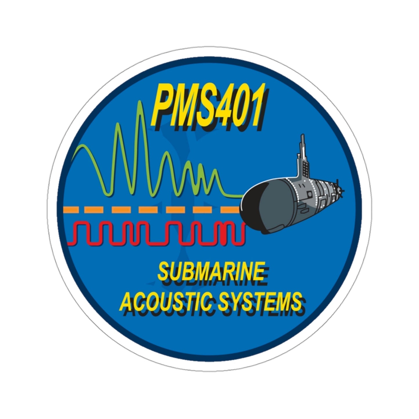 PMS401 Submarine Acoustic Systems (U.S. Navy) STICKER Vinyl Die-Cut Decal-3 Inch-The Sticker Space