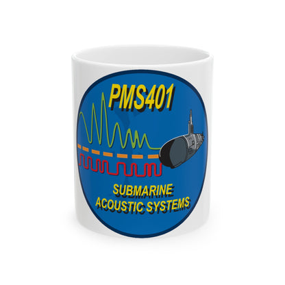 PMS401 Submarine Acoustic Systems (U.S. Navy) White Coffee Mug-11oz-The Sticker Space