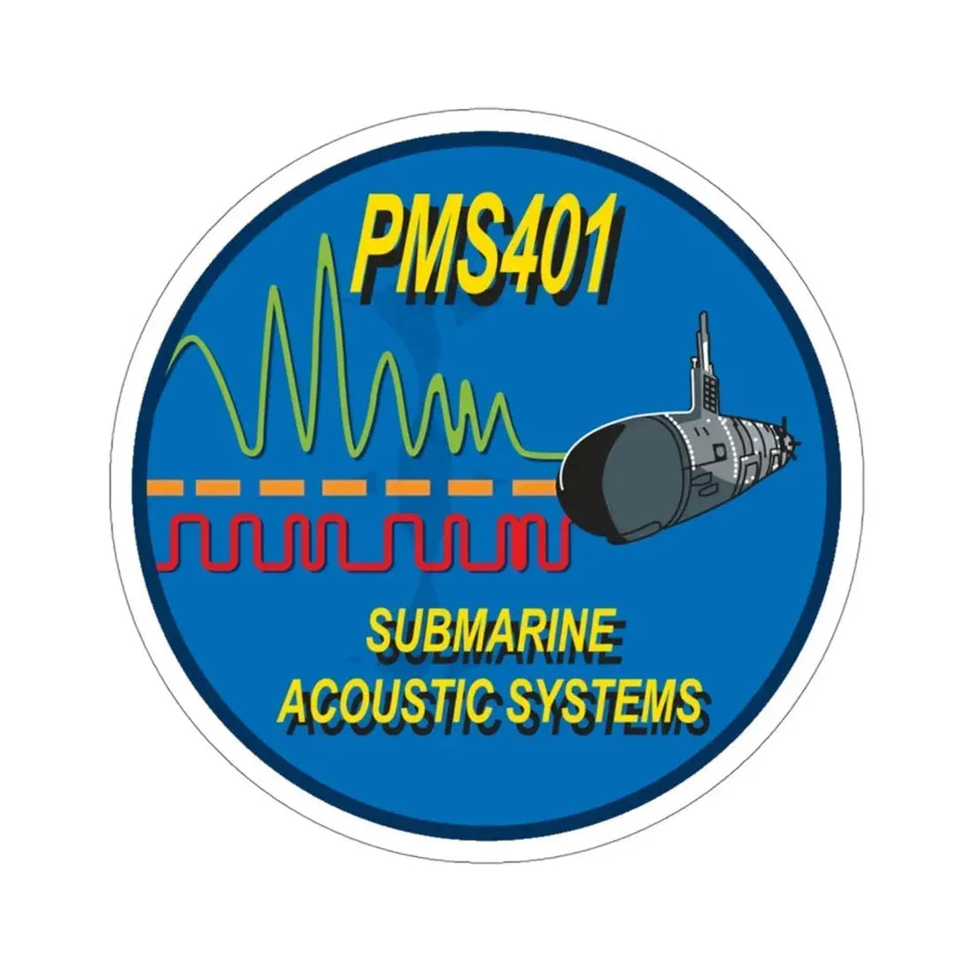 PMS401 Submarine Acoustic Systems (U.S. Navy) STICKER Vinyl Die-Cut Decal 4 Inch - The Sticker Space