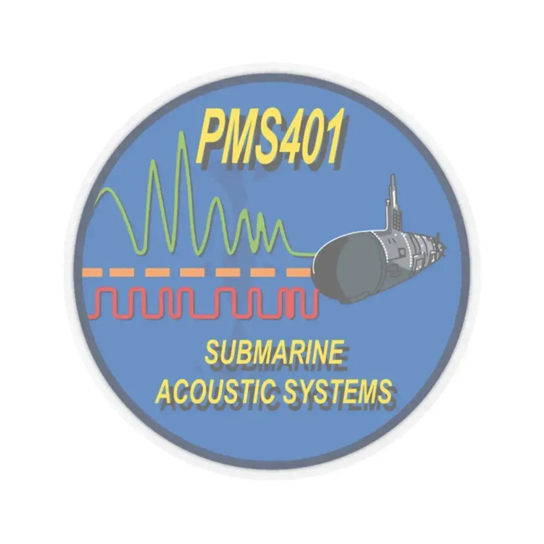 PMS401 Submarine Acoustic Systems (U.S. Navy) STICKER Vinyl Kiss-Cut Decal 2 Inch Transparent - The Sticker Space