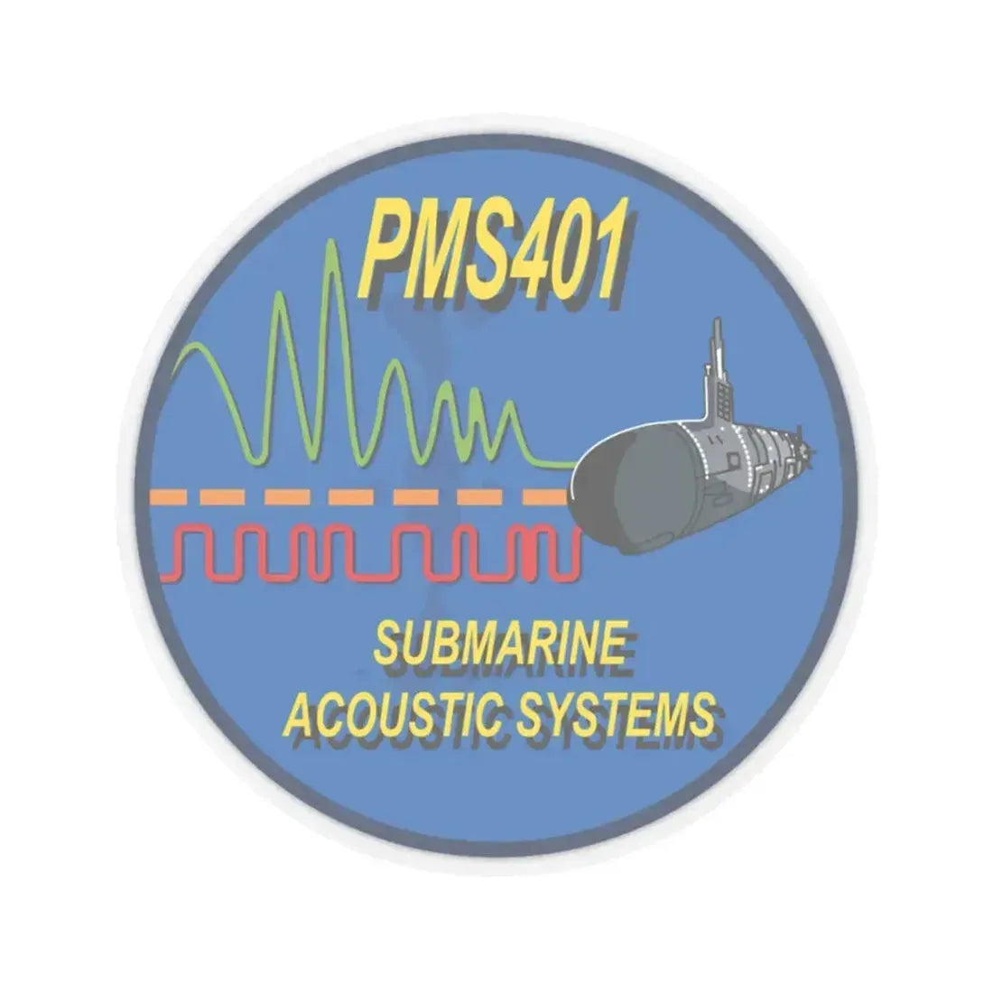 PMS401 Submarine Acoustic Systems (U.S. Navy) STICKER Vinyl Kiss-Cut Decal 3 Inch Transparent - The Sticker Space