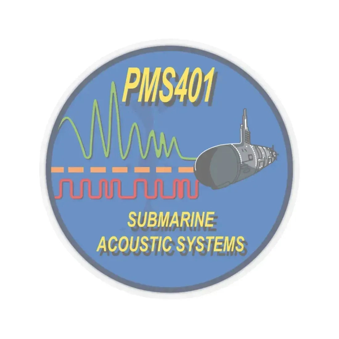 PMS401 Submarine Acoustic Systems (U.S. Navy) STICKER Vinyl Kiss-Cut Decal 4 Inch Transparent - The Sticker Space