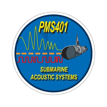PMS401 Submarine Acoustic Systems (U.S. Navy) STICKER Vinyl Kiss-Cut Decal 6 Inch White - The Sticker Space