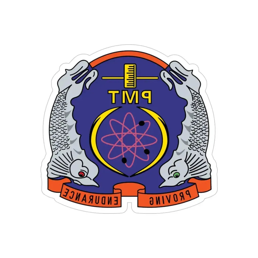 PMT NLON Performance Monitoring Team (U.S. Navy) REVERSE PRINT Transparent Die-Cut STICKER 5 Inch Die-Cut Transparent - The Sticker Space
