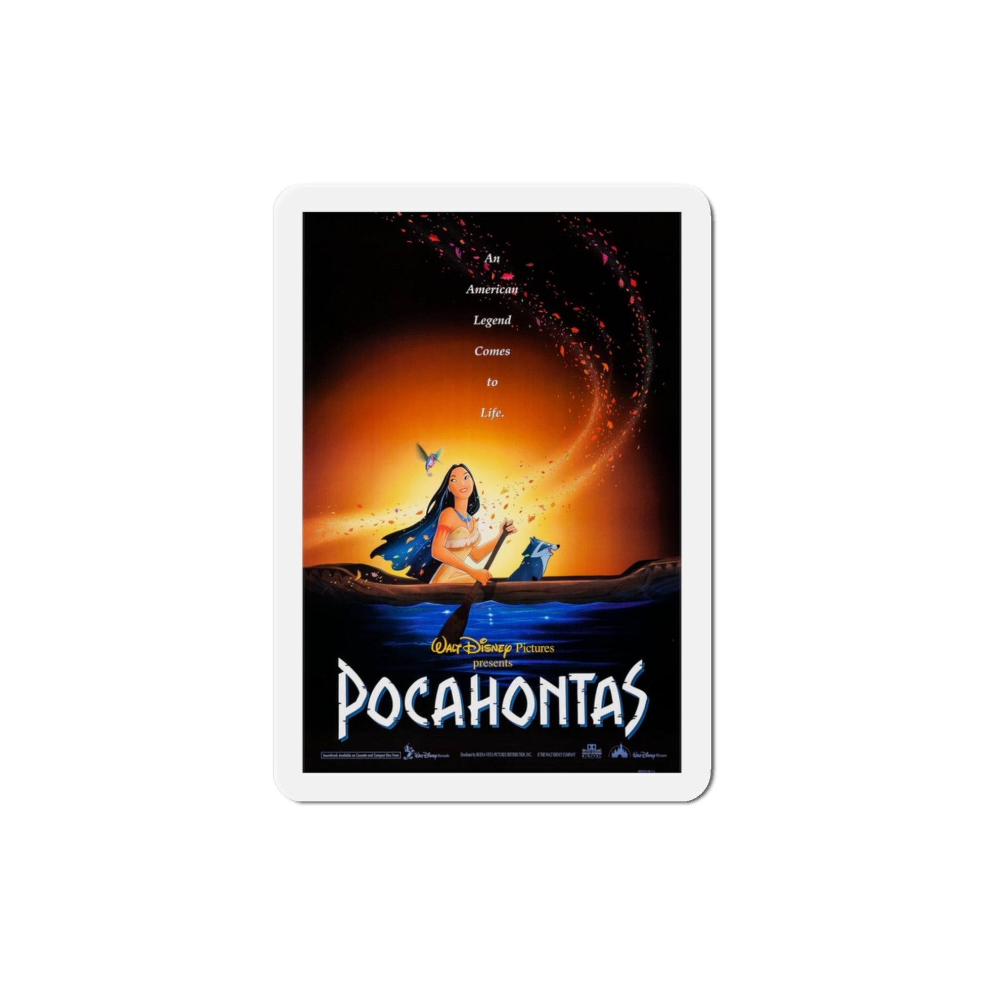 Pocahontas 1995 Movie Poster Die-Cut Magnet-3" x 3"-The Sticker Space