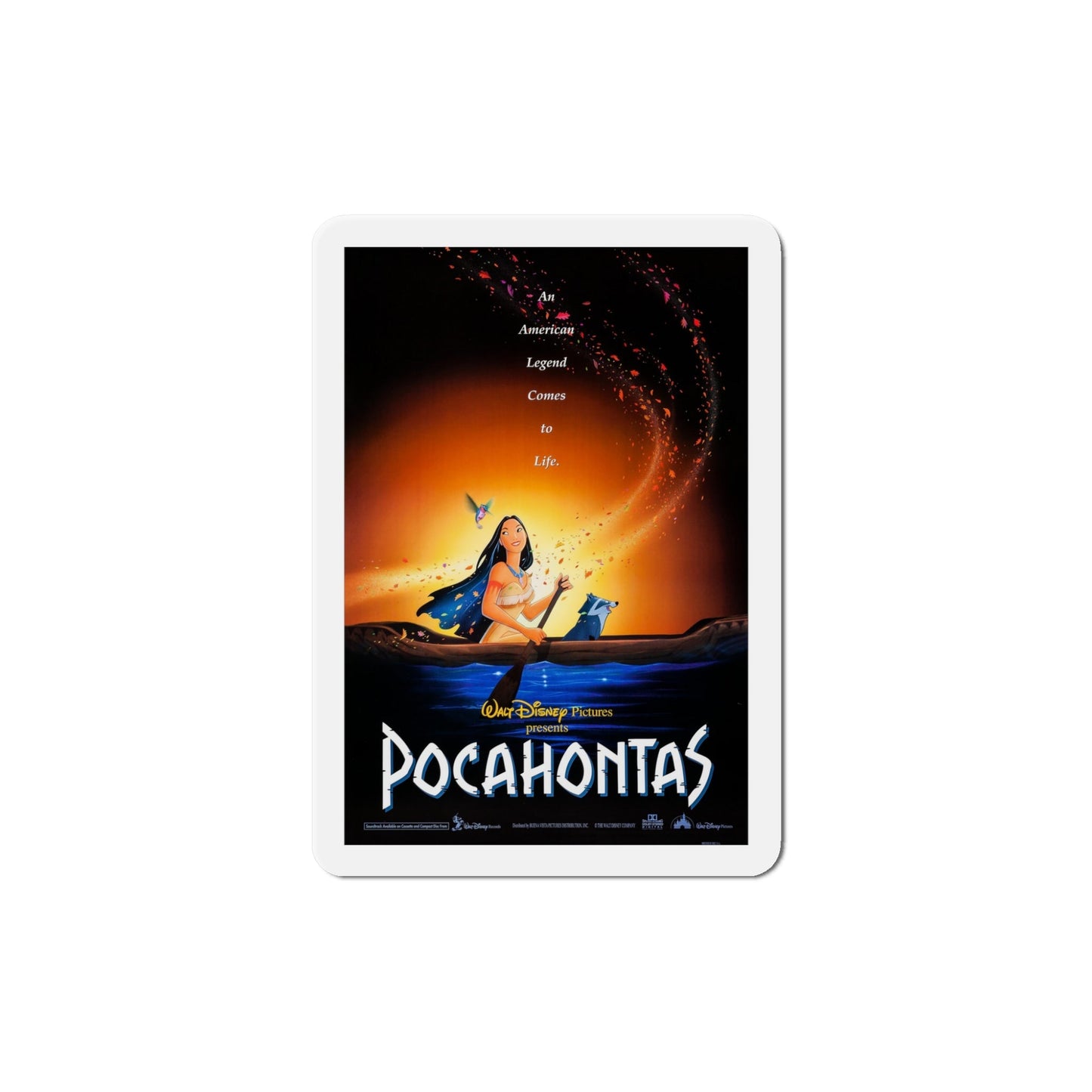 Pocahontas 1995 Movie Poster Die-Cut Magnet-5" x 5"-The Sticker Space