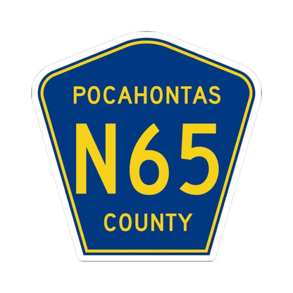 Pocahontas County Route N65 IA (Iowa) (Road Sign) STICKER Vinyl Kiss-Cut Decal 3 Inch White - The Sticker Space