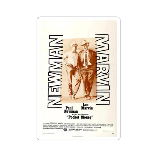 Pocket Money 1972 Movie Poster - STICKER Vinyl Kiss-Cut Decal 2 Inch White - The Sticker Space