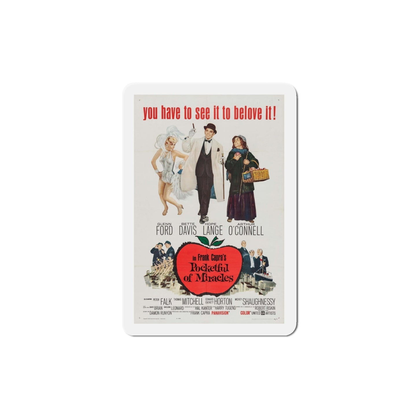 Pocketful of Miracles 1961 Movie Poster Die-Cut Magnet-4 Inch-The Sticker Space