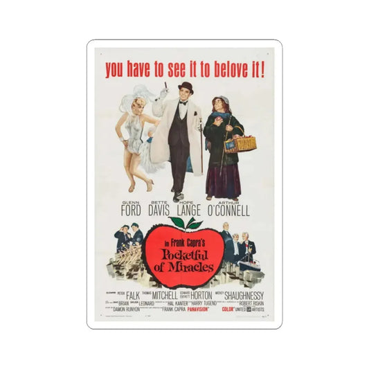 Pocketful of Miracles 1961 Movie Poster - STICKER Vinyl Kiss-Cut Decal 2 Inch White - The Sticker Space