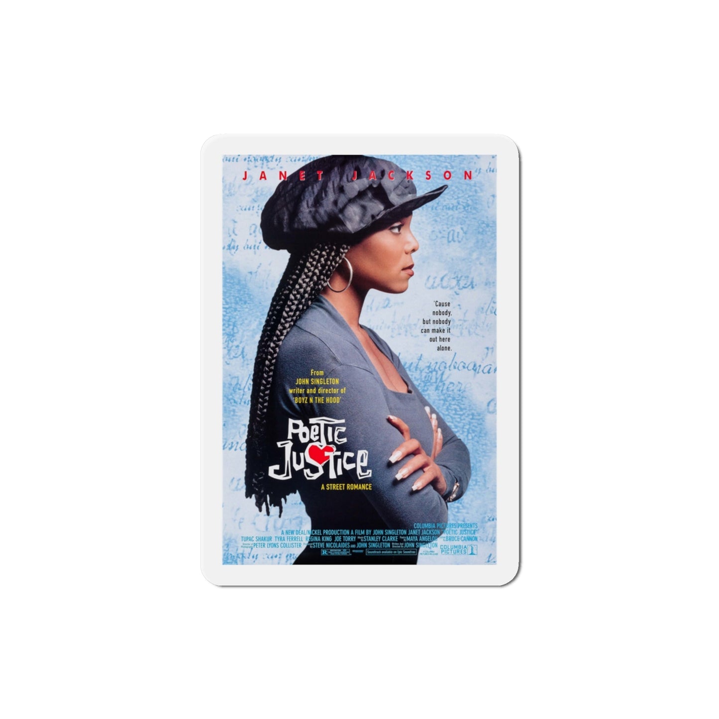 Poetic Justice 1993 Movie Poster Die-Cut Magnet-3" x 3"-The Sticker Space