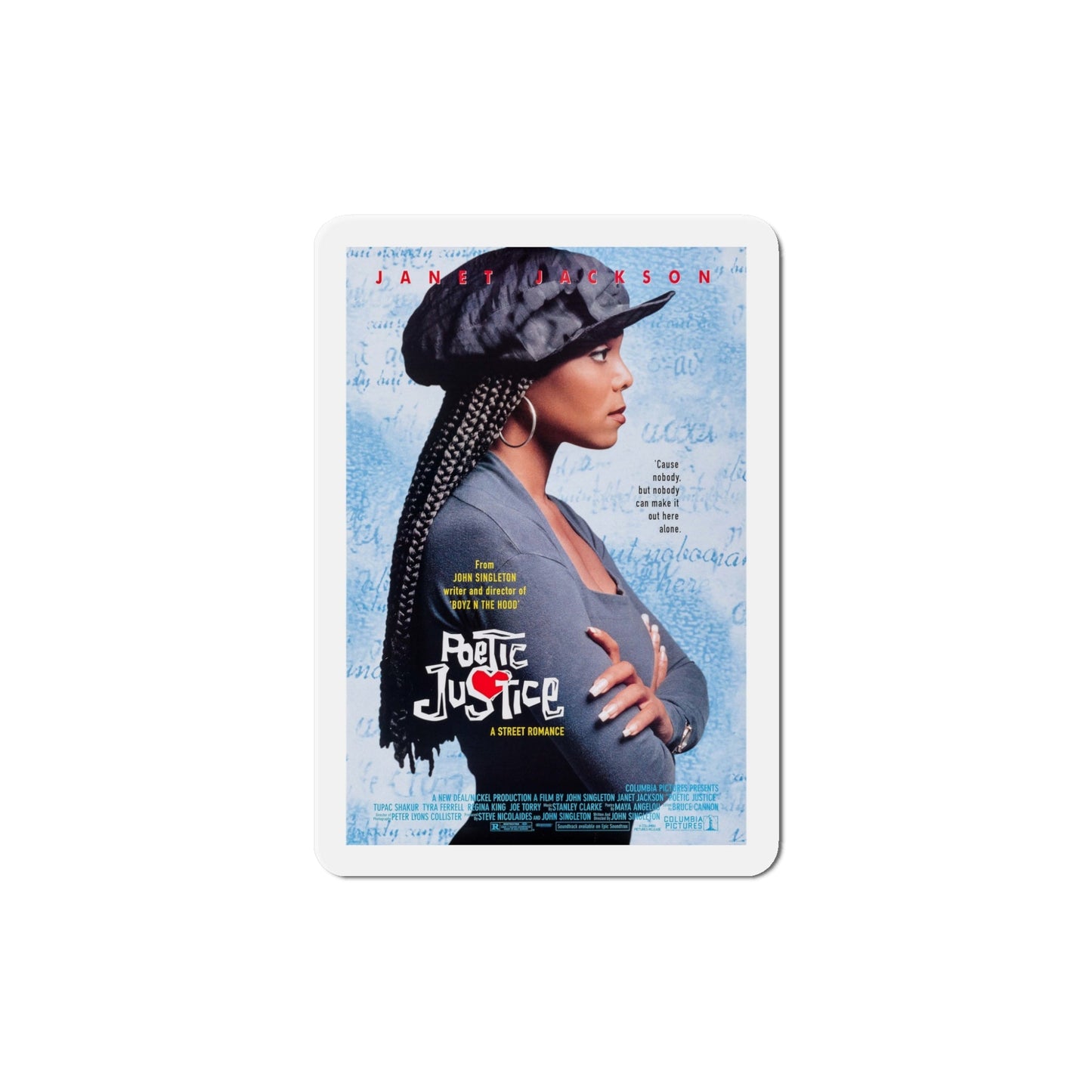 Poetic Justice 1993 Movie Poster Die-Cut Magnet-5" x 5"-The Sticker Space