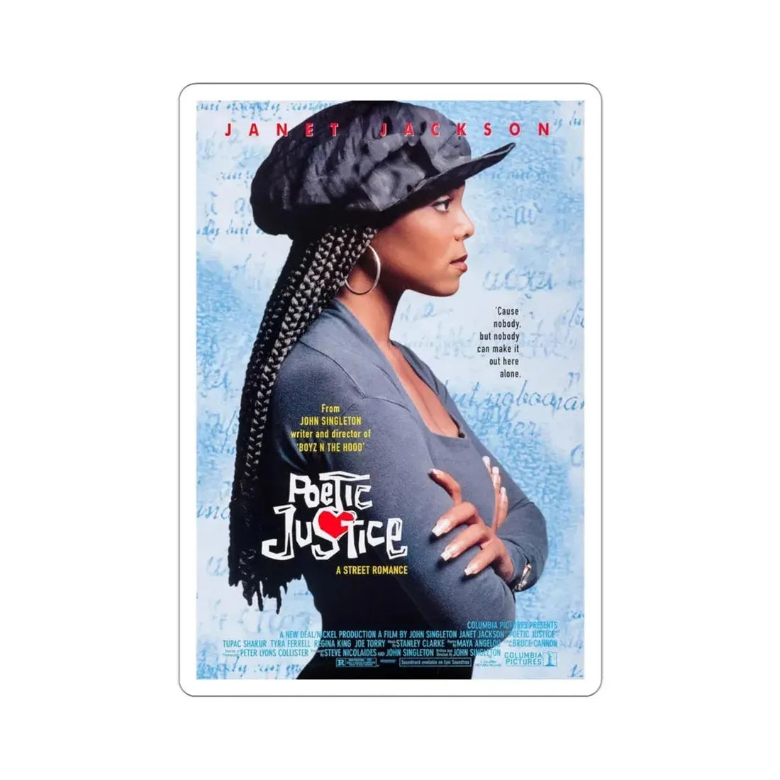 Poetic Justice 1993 Movie Poster STICKER Vinyl Die-Cut Decal 3 Inch - The Sticker Space