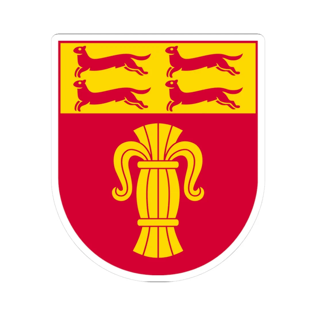 Pohjanmaan maakunnan vaakuna (Finland) (Coat of Arms) STICKER Vinyl Kiss-Cut Decal 3 Inch White - The Sticker Space