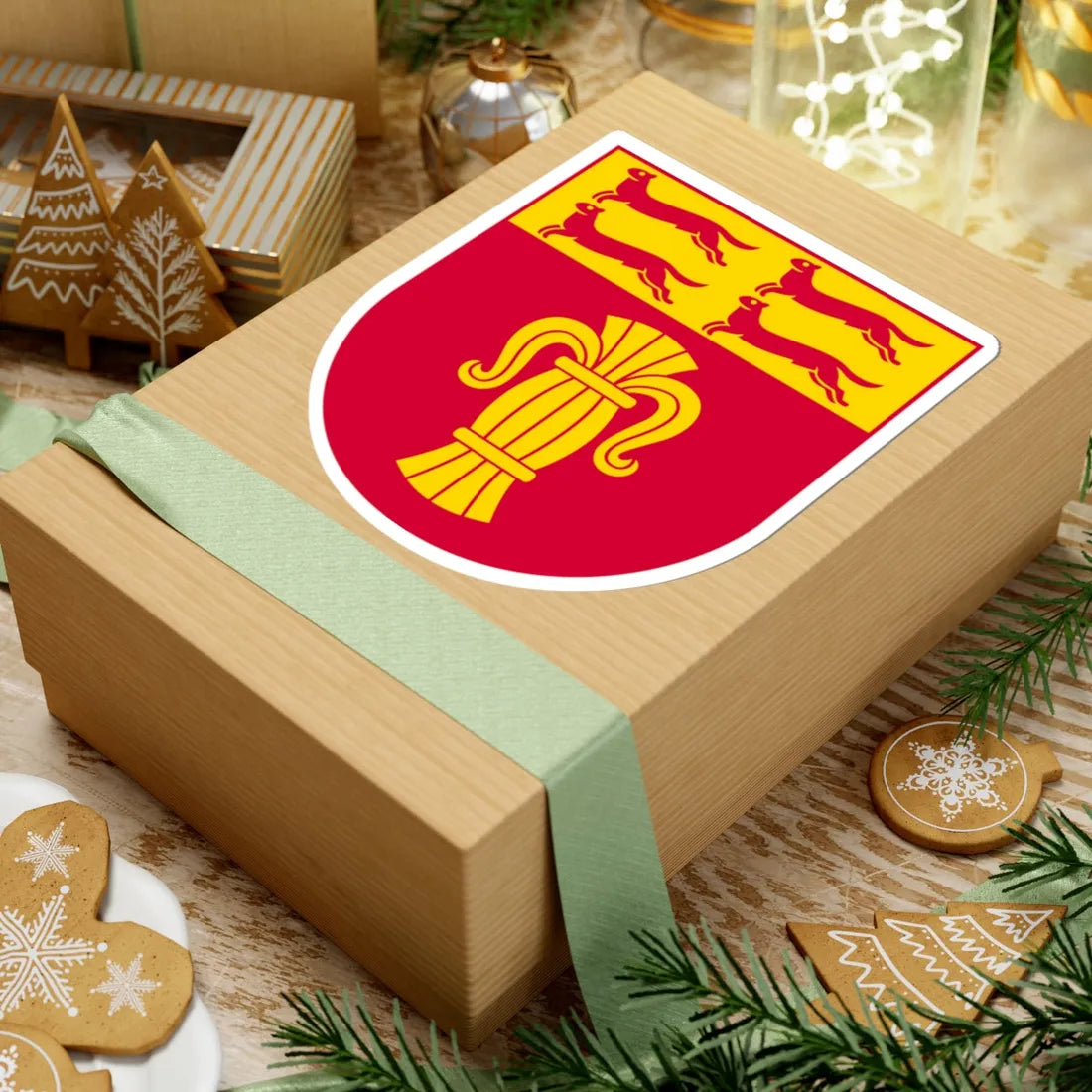 Pohjanmaan maakunnan vaakuna (Finland) (Coat of Arms) STICKER Vinyl Kiss-Cut Decal - The Sticker Space