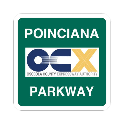 Poinciana Parkway shield (Florida) (Road Sign) STICKER Vinyl Kiss-Cut Decal 2 Inch White - The Sticker Space