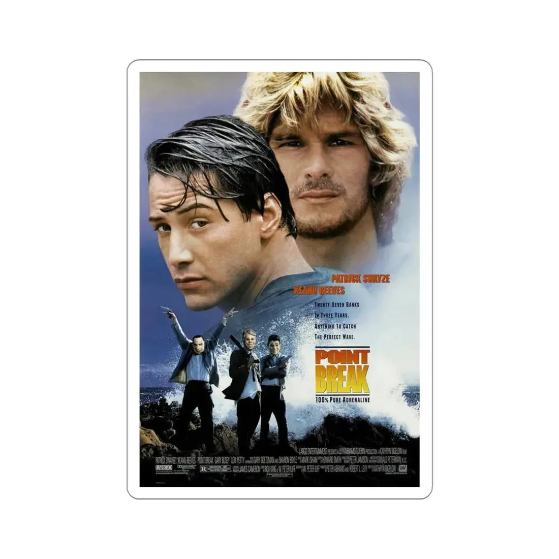 Point Break 1991 Movie Poster STICKER Vinyl Die-Cut Decal 4 Inch - The Sticker Space