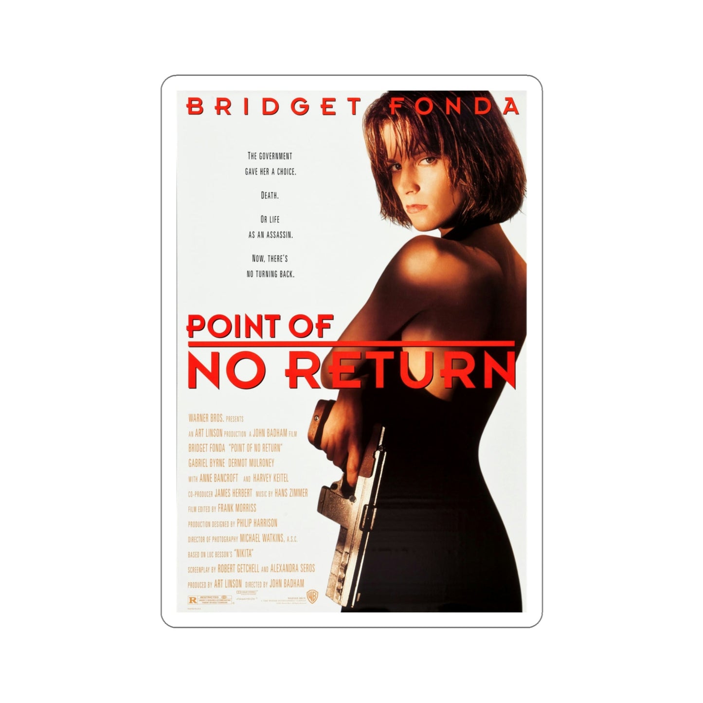 Point of No Return 1993 Movie Poster STICKER Vinyl Die-Cut Decal-4 Inch-The Sticker Space