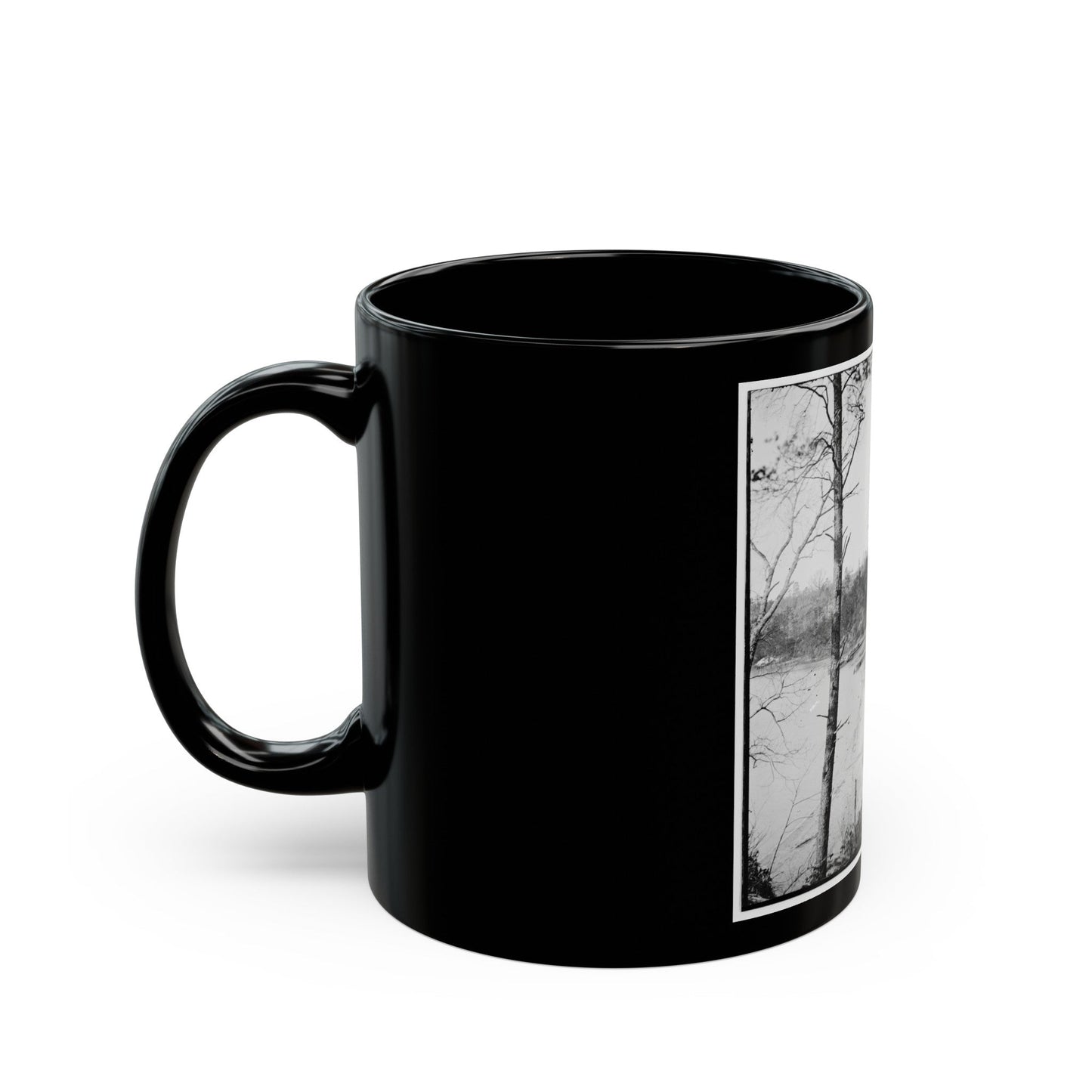 Point Of Rocks, Virginia (Vicinity). View Along River (U.S. Civil War) Black Coffee Mug-The Sticker Space