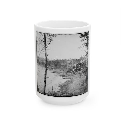 Point Of Rocks, Virginia (Vicinity). View Along River (U.S. Civil War) White Coffee Mug-15oz-The Sticker Space