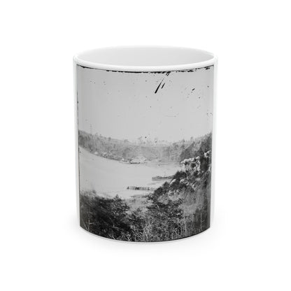 Point Of Rocks, Virginia (Vicinity). View Along River. Butler's Signal Tower In Distance (U.S. Civil War) White Coffee Mug-11oz-The Sticker Space