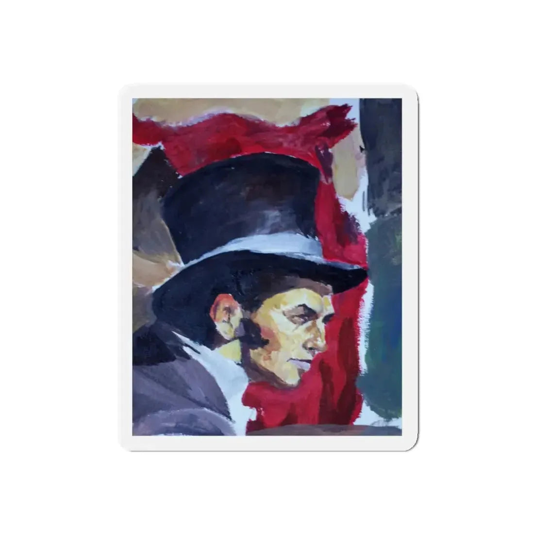 Poker Game, Study of the painting (Magazine Illustration) Refrigerator Magnet - The Sticker Space