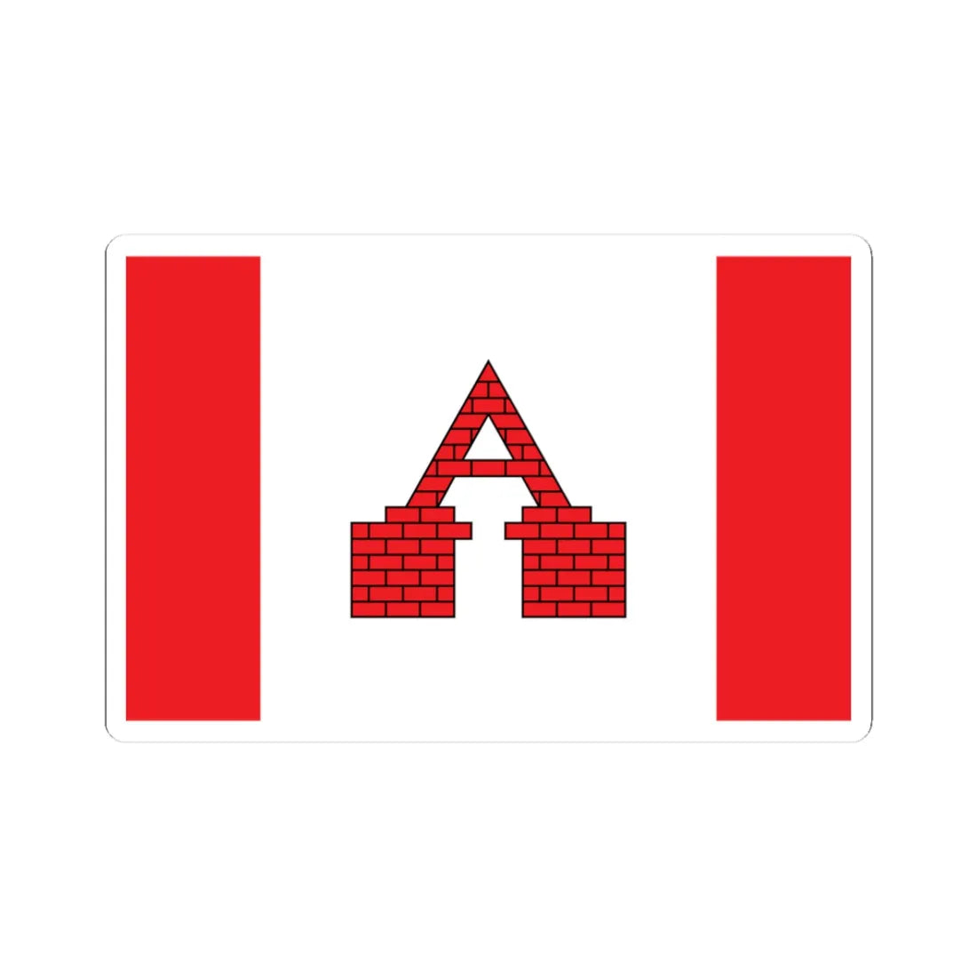 POL Aleksandrow Kujawski flag (Poland) STICKER Vinyl Kiss-Cut Decal 3 Inch White - The Sticker Space