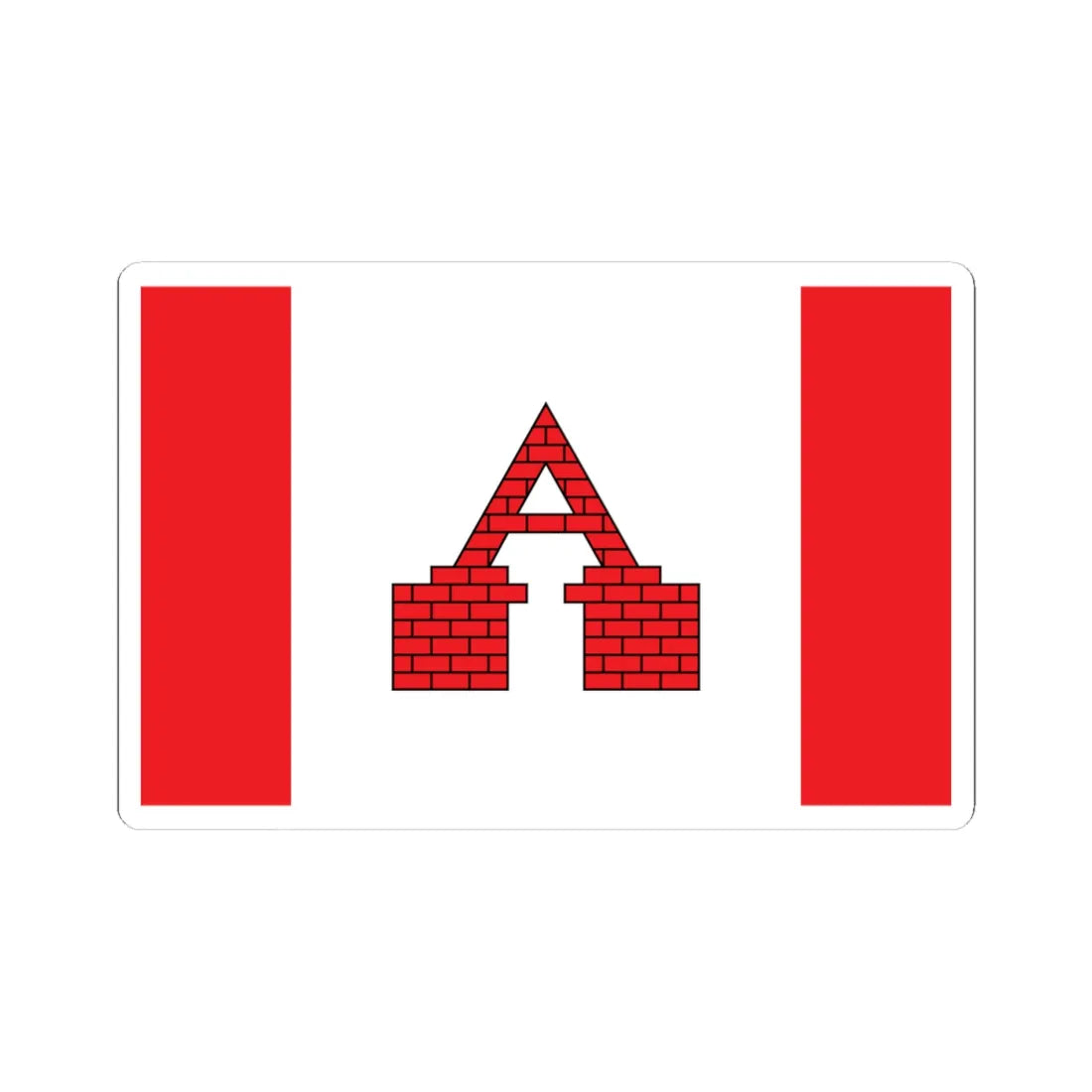 POL Aleksandrow Kujawski flag (Poland) STICKER Vinyl Kiss-Cut Decal 4 Inch White - The Sticker Space