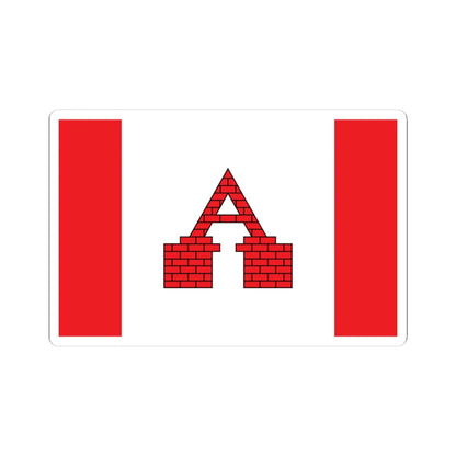 POL Aleksandrow Kujawski flag (Poland) STICKER Vinyl Kiss-Cut Decal 4 Inch White - The Sticker Space