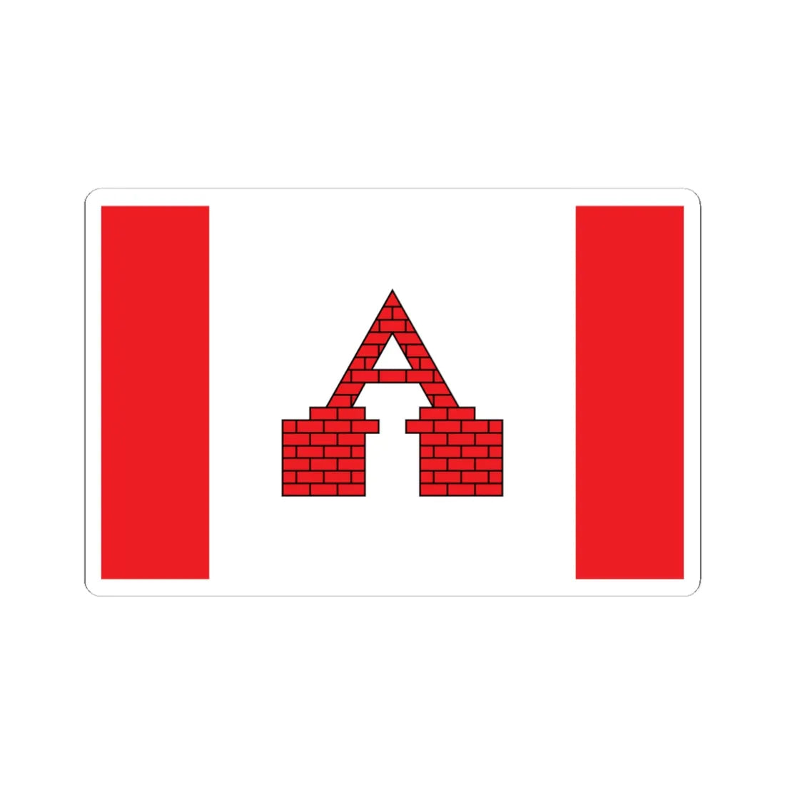 POL Aleksandrow Kujawski flag (Poland) STICKER Vinyl Kiss-Cut Decal 6 Inch White - The Sticker Space