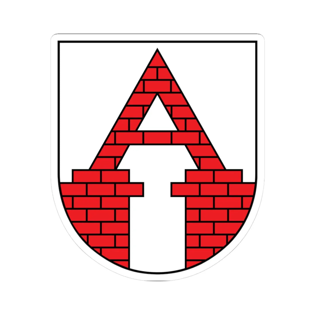 POL Aleksandrów Kujawski COA (Poland) (Coat of Arms) STICKER Vinyl Kiss-Cut Decal 3 Inch White - The Sticker Space