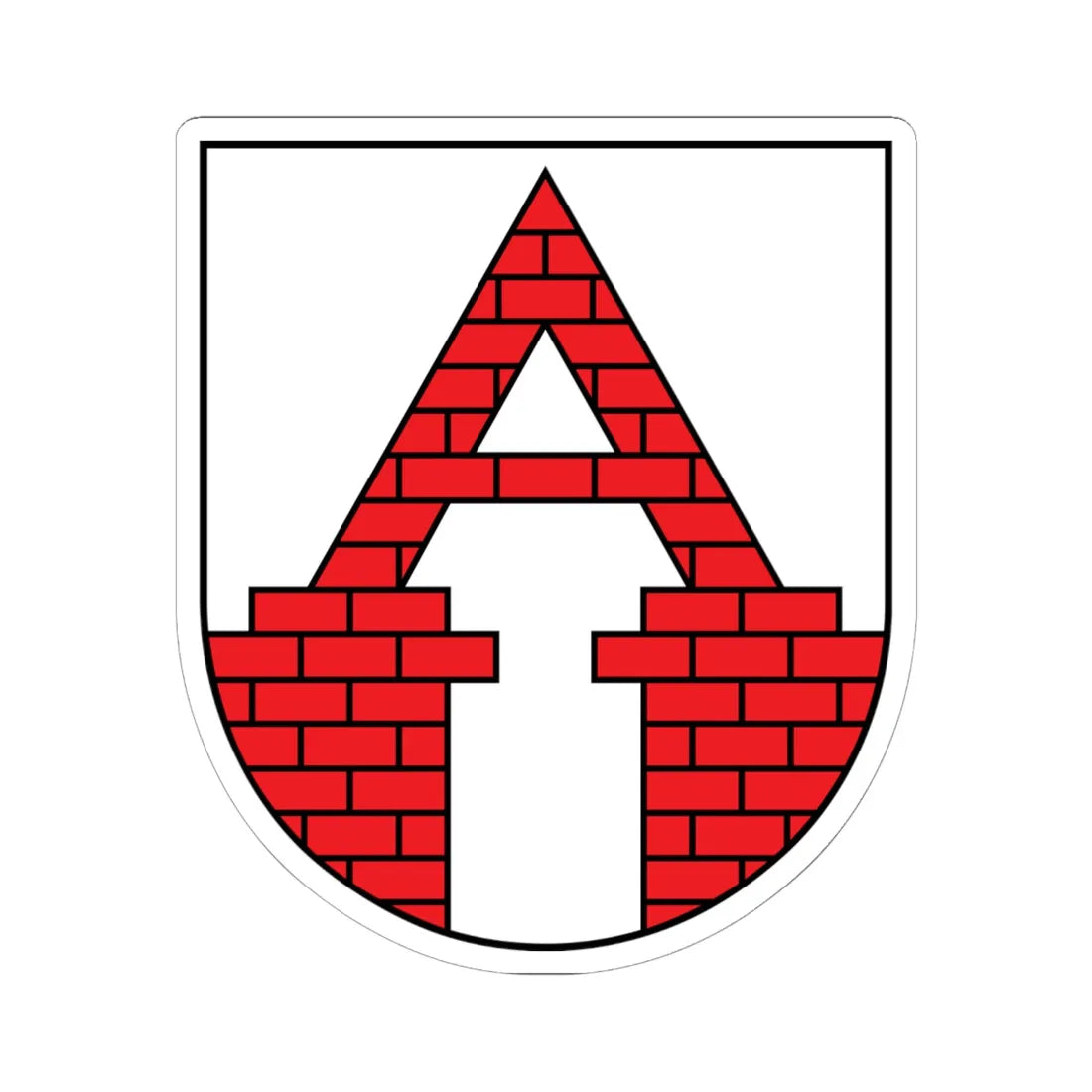 POL Aleksandrów Kujawski COA (Poland) (Coat of Arms) STICKER Vinyl Kiss-Cut Decal 6 Inch White - The Sticker Space