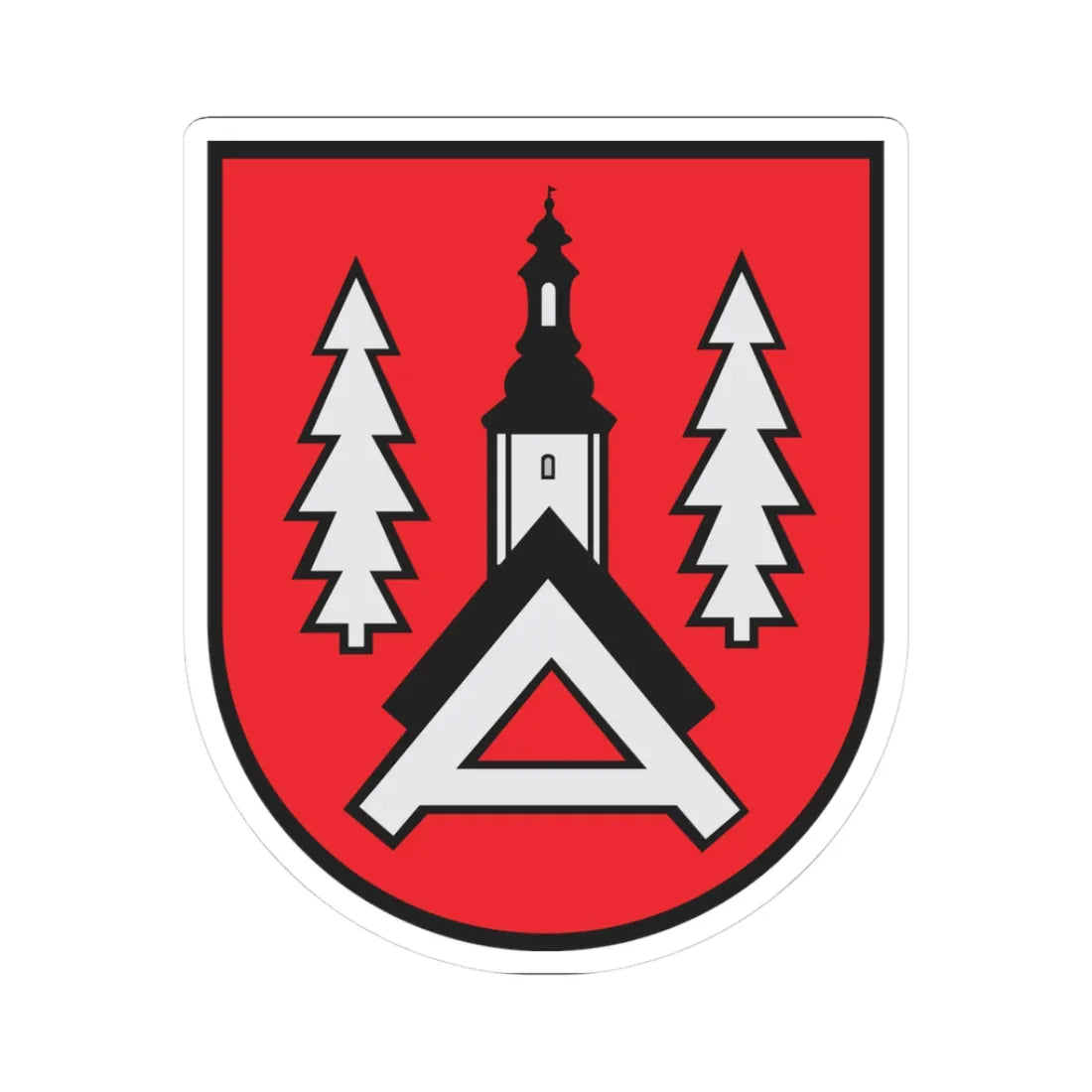 POL Alwernia COA (Poland) (Coat of Arms) STICKER Vinyl Kiss-Cut Decal 3 Inch White - The Sticker Space