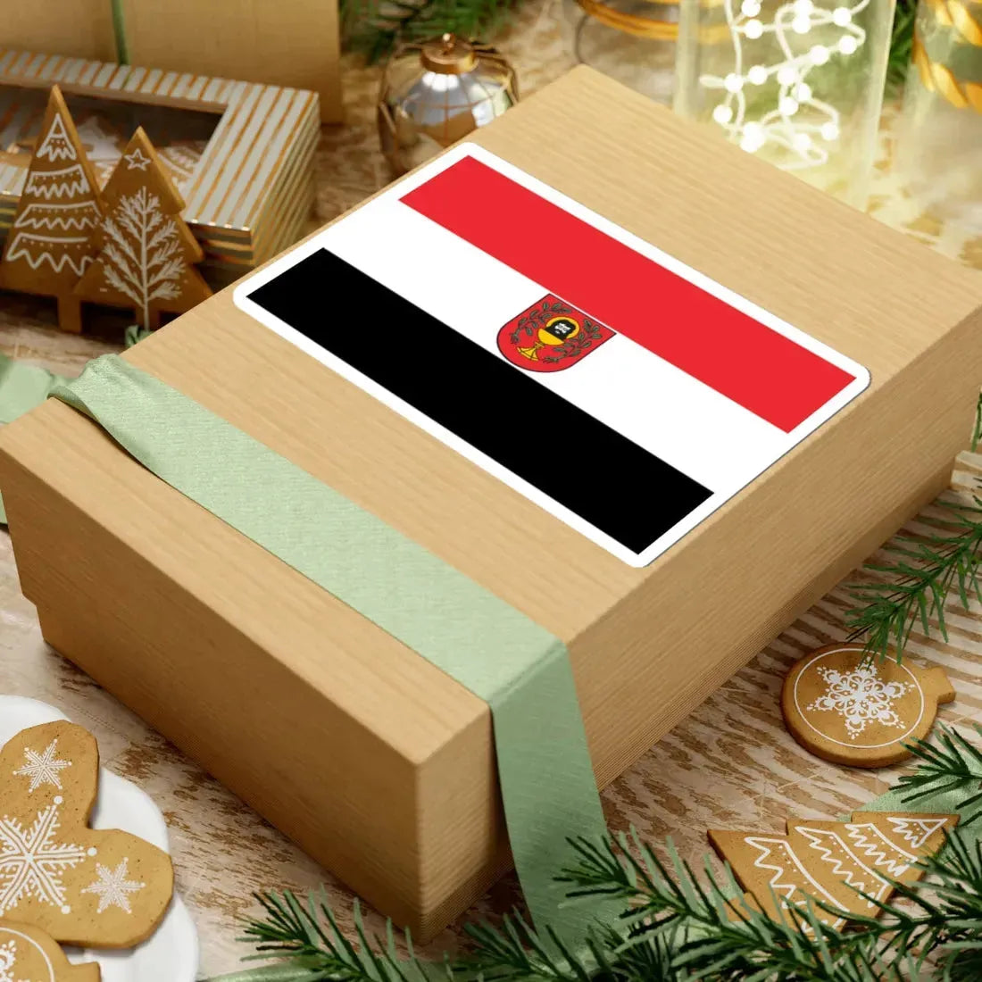 POL Łasin flag (Poland) STICKER Vinyl Kiss-Cut Decal - The Sticker Space