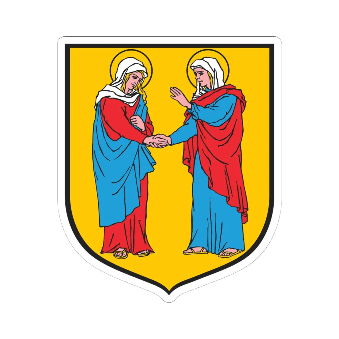 POL Baborów COA (Poland) (Coat of Arms) STICKER Vinyl Kiss-Cut Decal 4 Inch White - The Sticker Space