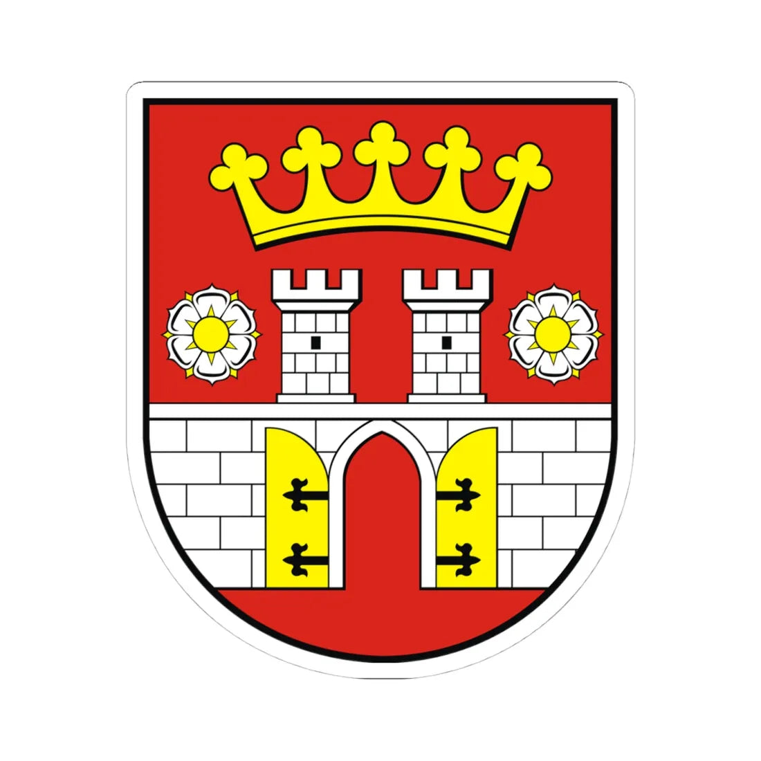 POL Będzin COA (Poland) (Coat of Arms) STICKER Vinyl Kiss-Cut Decal 4 Inch White - The Sticker Space