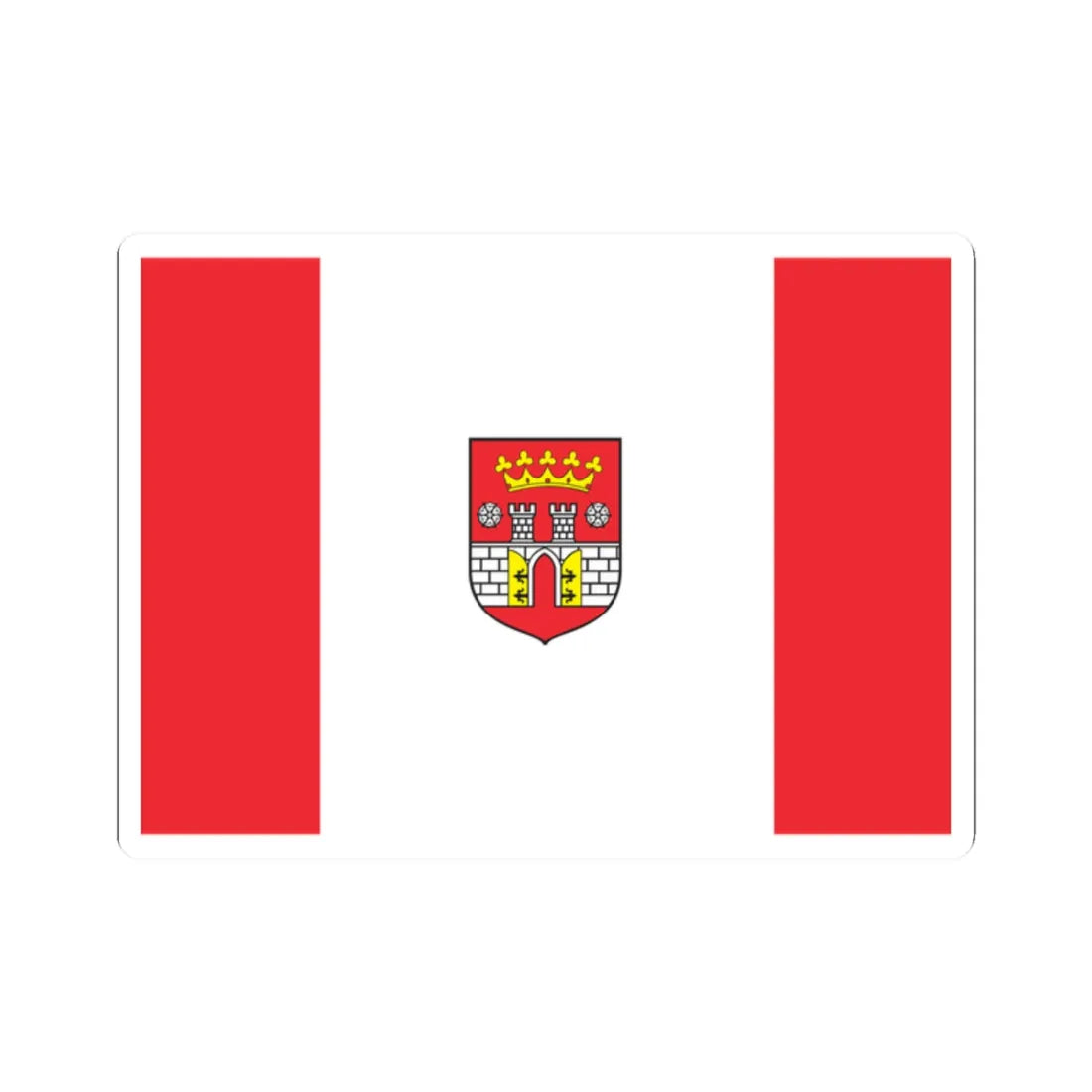 POL Bedzin flag (Poland) STICKER Vinyl Kiss-Cut Decal 2 Inch White - The Sticker Space