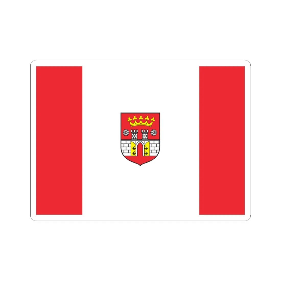 POL Bedzin flag (Poland) STICKER Vinyl Kiss-Cut Decal 3 Inch White - The Sticker Space