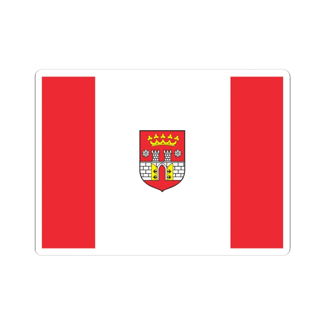 POL Bedzin flag (Poland) STICKER Vinyl Kiss-Cut Decal 4 Inch White - The Sticker Space