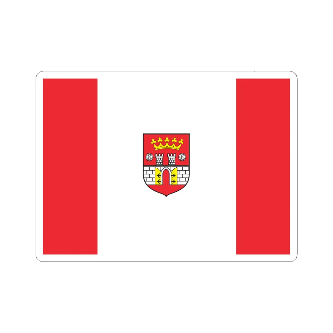 POL Bedzin flag (Poland) STICKER Vinyl Kiss-Cut Decal 6 Inch White - The Sticker Space